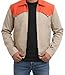OBX Fashion Mens Classic Ranch Stone Cowboy Khaki And Orange Lightweight Cotton Jacket (M)