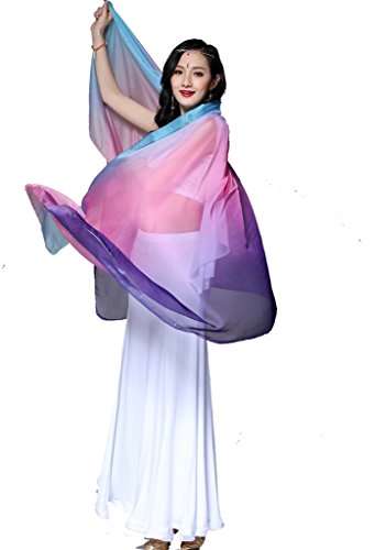 Colors Belly Dance Veils and Scarf 82.7 * 43.3inch Rayon2