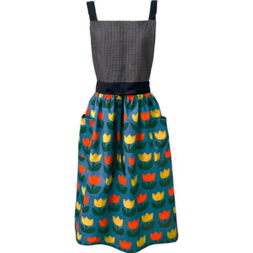 Genérico Delantal para mujeres, con 2 bolsillos, impermeable y ajustable, para jardinería, cocina, pintura, limpieza, manicura