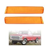 1409KMT Amber Front Turn Signal Lights, Compatible with 1973-1979 Ford F-150 Truck, 1978-1979 Bronco, Corner Light
