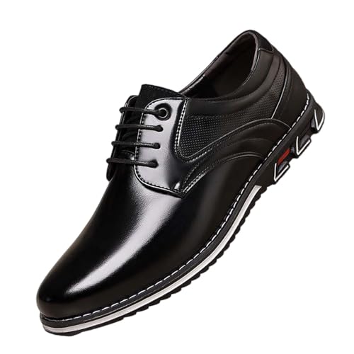 Dinglong tolino Zapatos de Vestir para Hombres Zapatos de Cuero de Negocios Transpirables Zapatos Casuales para Caminar tolino (Black, 40)