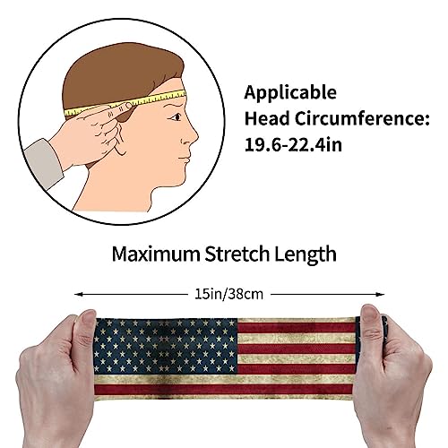 Image of Cute Flag Headbands Women Men Flag Sweatband Sports Headband for Running, Cycling, Yoga Gym, Working Out