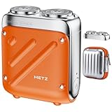 METZ (メッツ) ひげそり 電動シェーバー 【2026改良型・替刃付き】 メンズ シェーバー 小型 電気シェーバー 髭剃り 電動 しぇーばー 男性 回転式 コンパクト トラベル 旅行用 持ち運び 超軽量 携帯 タイプc 充電式 IPX7防水 敏感肌用 乾湿両用 出張 車内常備 彼氏 誕生日 プレゼント (オレンジ)