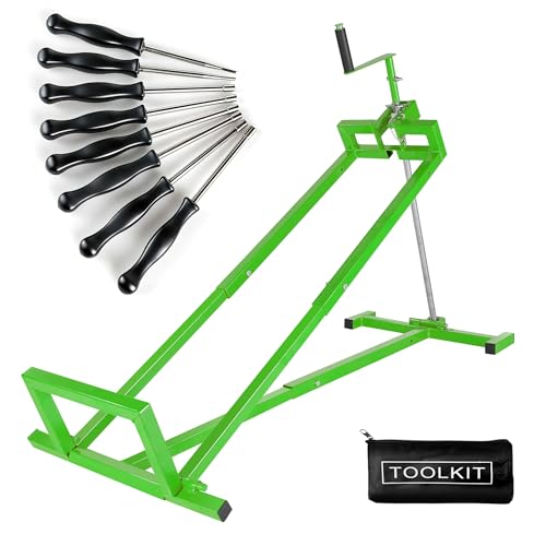 880 lb Telescopic Mower Lift Jack Hand Crank & Electric Handle Foldable