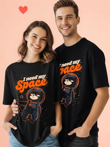 Image of LEOTUDE Couple Combo Men's Oversized T-Shirt & Women's Drop Shoulder Tshirt