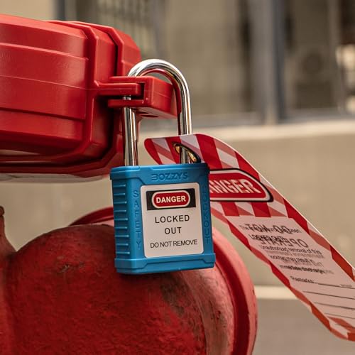 Image of Lockout Tagout Locks with 2 Master Keys|12-Pack Blue OSHA Loto Lock|Keyed Different & Laser Coding|Lock Out Padlock Kits for Machinery & Electrical Panels