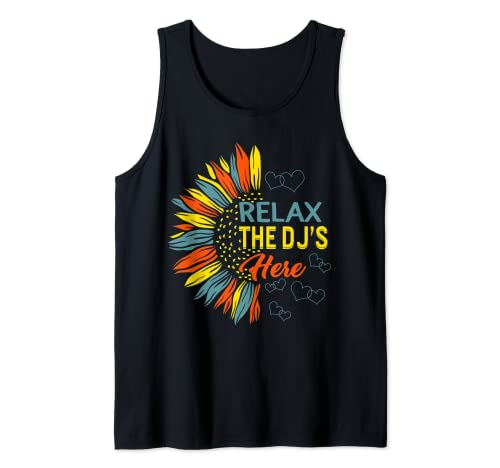 Relax El DJ está aquí Músico Grabada Música Disco Jockey Camiseta sin Mangas