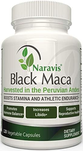Naravis Black Maca 1000mg - 120 Veggie Capsules - Keto Friendly - Boost Energy & Endurance - Promote Skin & Bone Health - Non-GMO & Gluten-Free Supplement for Optimal Well-Being