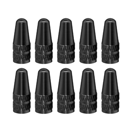 Image of 10 Pcs Black Presta Valve Cap, Aluminum Anodized Bike Valve Caps Used On Presta/French Valves Bike Tire Caps for MTB Road Racing Bicycle