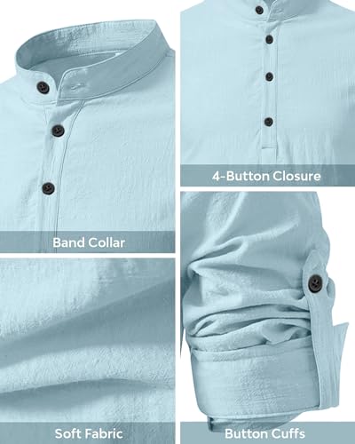 Image of Bellstone Men's Cotton Blend Solid Regular Fit Full Sleeve Short Kurtas | Men's Trendy Short Kurta | Ethnic Stylish Casual Lightweight Summer Kurta for Daily and Occasion Use