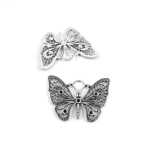 190 Pieces Antique Silver Tone Jewelry Making Charms U3OY2 Butterfly
