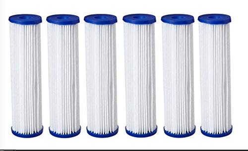 6 Pack- Polyester Pleated Sediment Water Filter 4.5