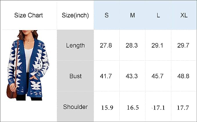 Image of FERBIA Women Boho Cardigan Aztec Open Front Loose Slouchy Sweaters Tribal Long Sleeve Knitted Christmas Jacket Coat
