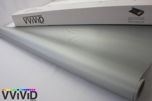 Image of VViViD Silver 3D Carbon Fiber 2ft x 5ft Vinyl Wrap Roll with Air Release Technology