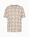 Armani Exchange Men's All Over Logo Creating 3D Effect Print Regular Fit Tee, Driftwood, Small
