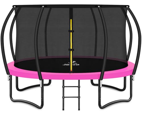 Image of JELENS Trampoline 8FT 10FT 12FT 14FT 15FT 16FT, Recreational Trampolines with Enclosure Net, Outdoor Anti-Rust Trampolines for Kids and Adults, ASTM Approved