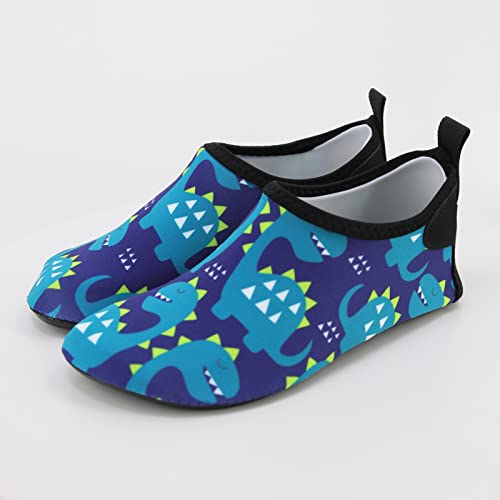 Generic Pig High Tops Children Thin and Breathable Swimming Shoes Water Park Cartoon Rubber Soled Beach Shoes Girls Cute Shoes (Dark Blue, 6 Toddler)2