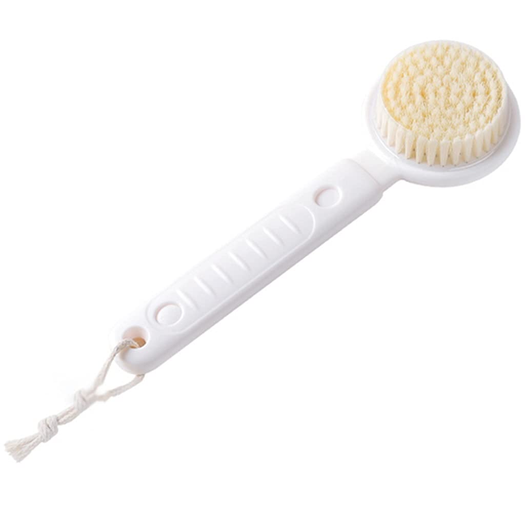 Cepillo para Fregar el Cuerpo La Longitud del Cepillo de baño se Puede Ajustar telescópicamente, cerdas Suaves, Mango de Tira Antideslizante de ABS Cepillo para Frotar en la Parte Posterior