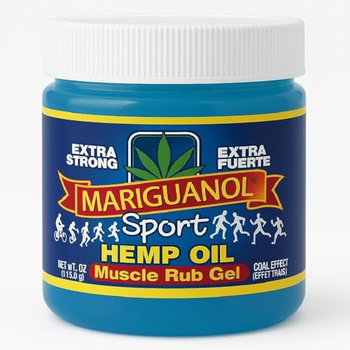 Mariguanol Sport Extra Strong Muscle Rub Gel with Hemp Oil 4 Oz. – Alliviates Aches, Muscle Stiffness, & Improves Joint Mobility – Net Wt. 4 oz (113.3 g)