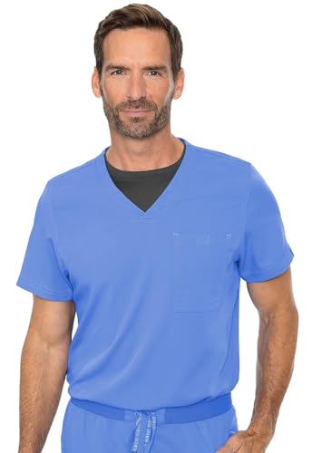 Image of Med Couture Rothwear Touch Scrub Top for Men V-Neck 1 Pocket