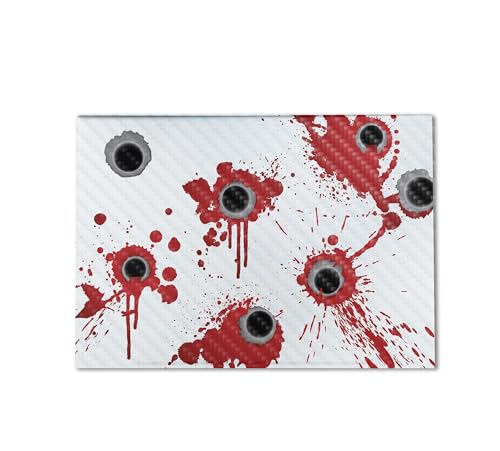 Image of Carbon Fiber Gaming Skin Compatible with HP Envy x360 16 inch (2023) - Bullet Holes - Premium 3M Vinyl Protective Wrap Decal Cover - Easy to Apply | Crafted in The USA by MightySkins