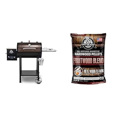 PIT BOSS PB440D2 Wood Pellet Grill, 440 SERIES, Black & Pit Boss 20 lb Fruitwood Blend Hardwood Pellets