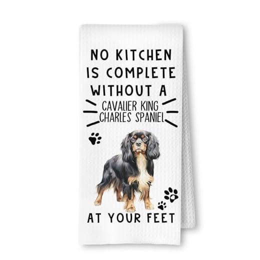 ArtisaEura Cavalier King Charles Spaniel Dog Kitchen Towels, Cavalier King Charles Spaniel Gifts Dish Tea Towels for Kitchen Decor, Dog Mom Gifts Decorative Hand Towel, 16x24 Inches