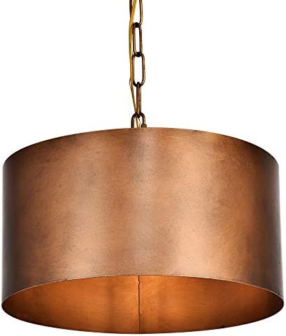 Elegant Lighting Living District Miro 1-Light Transitional Metal Pendant in Manual Brass