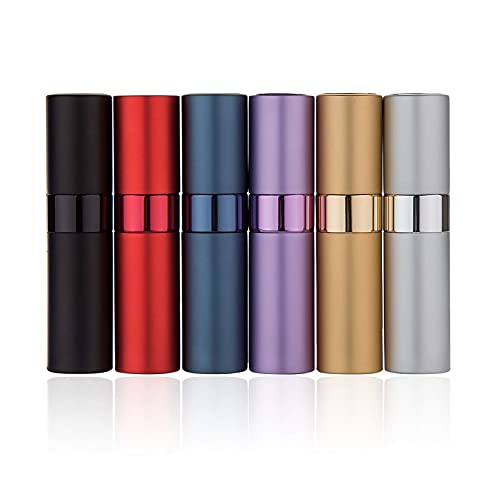 8ml Refillable Perfume Atomizer Bottle, Twist Type Travel Cologne Sprayer, Fine Mist Portable Perfume Empty Spray Bottle, Perfect for Gifts (6PCS)