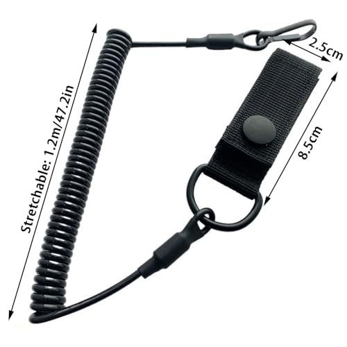 YAISUHCHNYE Spring Lanyard Tactical Coiled Lanyard Coil Springs Keychain Anti-Lost Retractable Sling Keychain for Outdoor Fishing Camping - Image 4