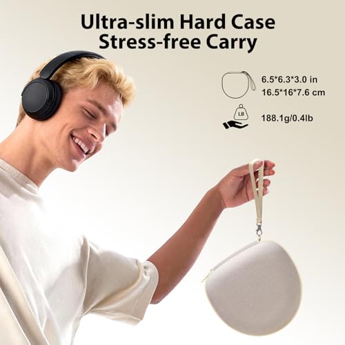Image of Headphone Headset Case for JLab JBuds Lux ANC /JLab Go Lux ANC /Beats /JBL /TOZO /BERIBES /Picun /KVIDIO Wireless Noise Cancelling Over-Ear Foldable Headphones (Cream)