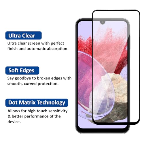 Image of AIBEX Tempered Glass for Samsung M34 5G / Samsung F34 5G| 9H Hardness | Anti-Glare & Anti-Fingerprint | Water Resistant | Edge-to-Edge Full Screen Protector | Bubble-Free Installation