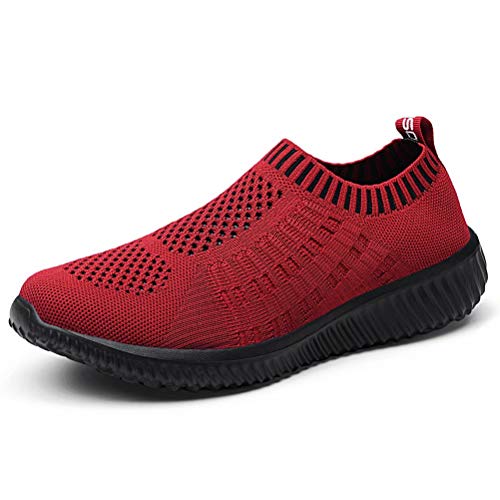 Image of konhill Womens Walking Shoes Slip On Sneakers Breathable Mesh Lightweight Casual Footwear for Daily Commute