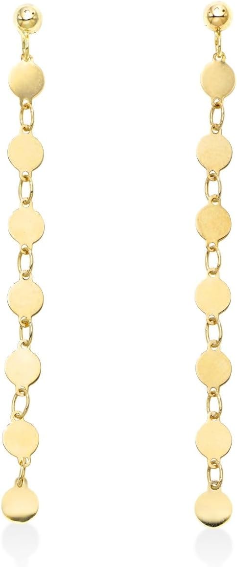 Floreo 14k Yellow Gold 55mm Mirror Chain Drop Earrings