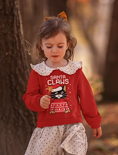 Santa Claws Sweatshirt Toddler Youth Kids Cat Ugly Christmas Sweater Style Small Red #TOP2