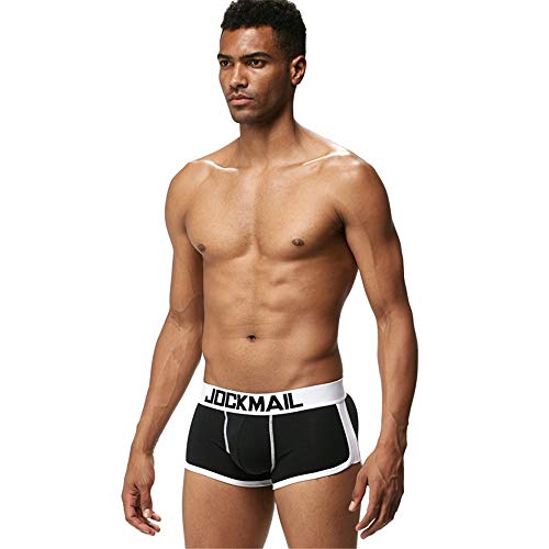 JOCKMAIL Men's Padded Underwear Butt Lifter Boxers with Enhancer Padding Mens Cotton Boxers Man Butt Lift Underwear-2Pack2