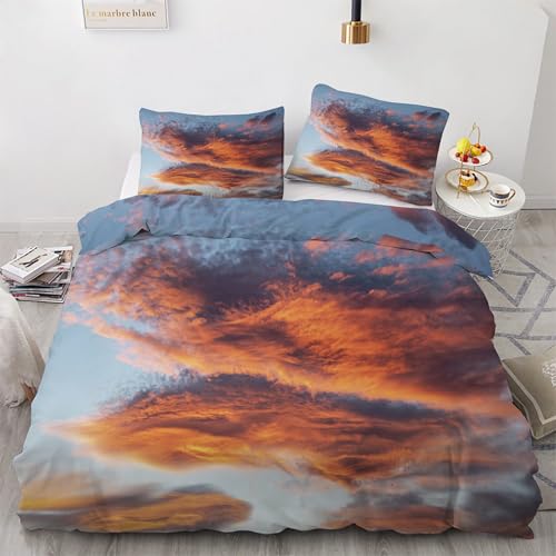 Housse de couette 200x200 microfibres douce ensemble literie 3 pièces - 2