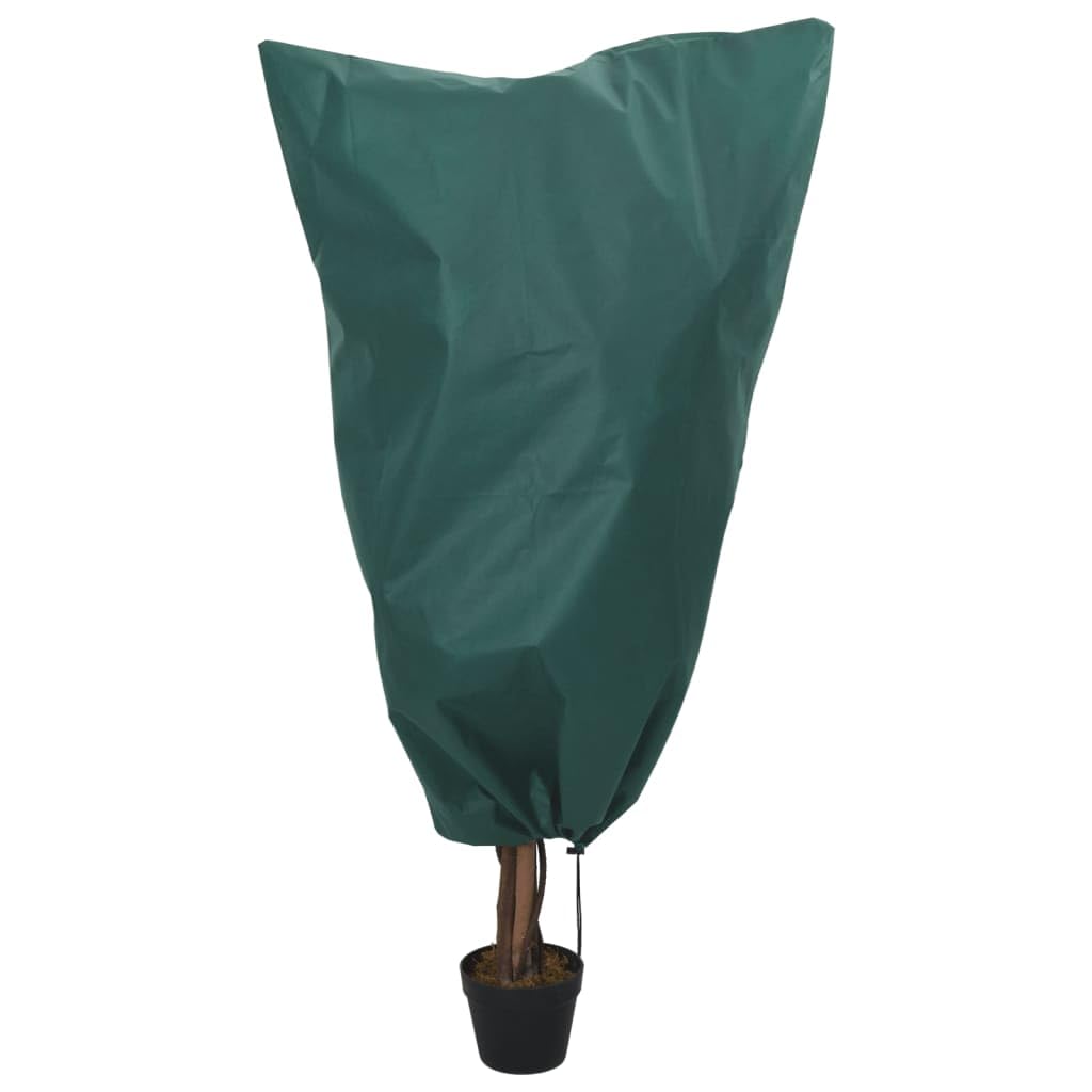 8X Frostschutzhülle aus Vliesstoff 70 g/m² mit Kordelzug, 0,8x1,2 m, atmungsaktive Pflanzenabdeckung für Winter, Schutz vor Frost, Schnee und Tieren für Setzlinge, Gemüse, Blumen