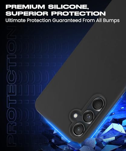 Image of WOW IMAGINE Slim Frameless Back Cover for Samsung Galaxy M55 5G | Galaxy F55 5G | Ultra Thin Lightweight Design & Camera Protection | Soft Matte Silicone Flexible Mobile Case (Black)