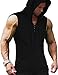 COOFANDY Men's Workout Hooded Tank Tops Sleeveless Gym Hoodie Cut Off T Shirt Lace-up Bodybuilding Muscle Hoodie
