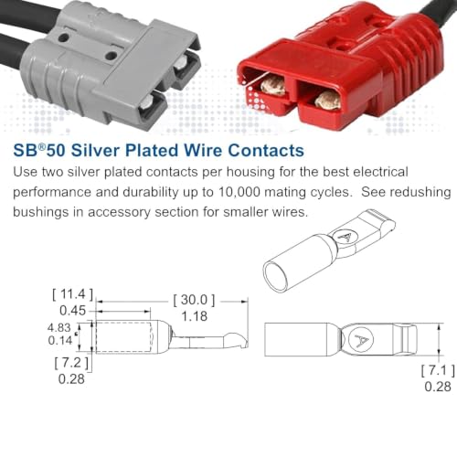 Anderson Power Products SB50 Connector Kit, 50 Amps, Red Housing, w/ 8 AWG Contact, 6331G1 (1 Pair) - Image 5