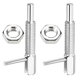 PATIKIL Retractable Indexing Plunger Pin, 2 Pcs M8x1.25 Stainless Steel Spring Safety Pin Spring Loaded Latch Telescopic Locking Pin with L-Handle for Industrial Equipment