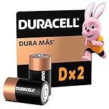 Duracell Pilas Tipo D Alcalinas 1.4V, Larga Duración para boilers/calentadores y Linternas, Paquete de 2 baterias