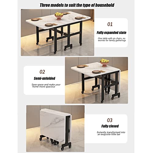 Table à manger pliante en bois massif pour petits espaces