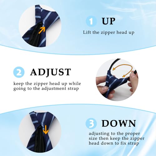 Image of Mens Ties Zipper Ties for Men, Pre Tied Mens Tie 4 Pack Adjustable Mens Neckties for Business Wedding Party
