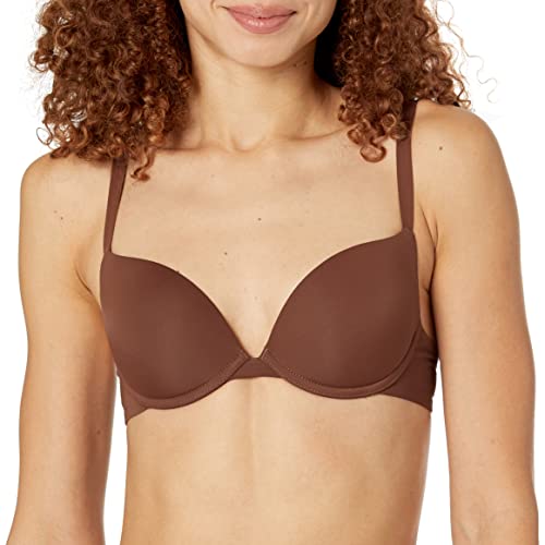 Amazon Essentials Women's Push-Up Microfiber Bra, Pack Of 2, Chocolate/Red, 38C #TOP1
