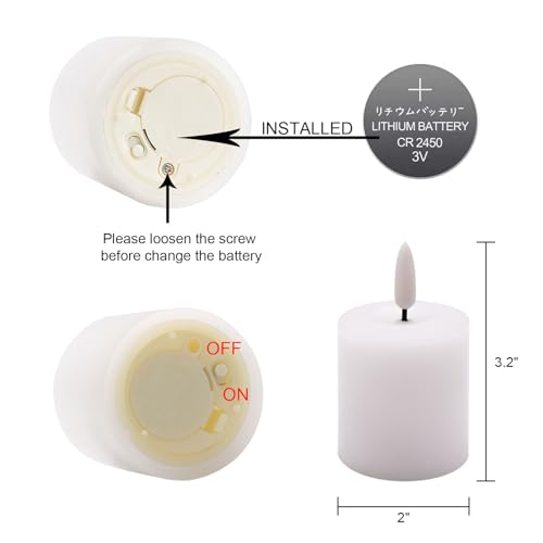 Image of Flameless Votive Candles with 6H Timer, 6pcs LED Votive Candles Realistic Flickering 3D Wick Warm Light Real Wax Battery Candles for Wreaths Memorial Lantern Φ 2 inch H 3.2 inch(Battery Included)