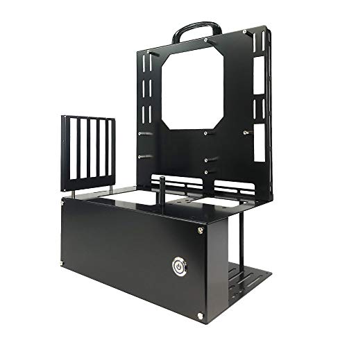 Nagao Seisakusho Open Frame Ver.Micro-ATX - Gabinete de acero negro compatible con Mini-ITX, Mini-DTX, Micro-ATX con 5 ranuras de expansión, soporte para fuente ATX hasta 220mm miniatura 2