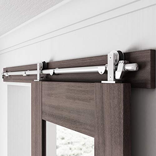 image for SMARTSTANDARD 5 Feet Top Mount Sliding Hardware Kit-Stainless Steel He