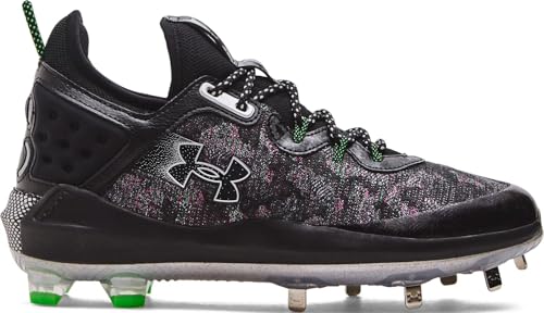 Under Armour Men's UA Harper 8 Low ST Baseball Cleats - High Energy Return and Ultimate Traction 10.5 Black-Metallic Silver